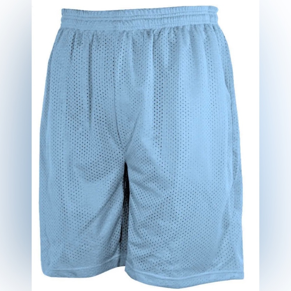 🩳 Men’s Mesh Basketball Shorts w/2 front pockets - Light Blue